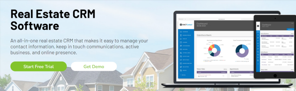 IXACT Contact Real Estate CRM website