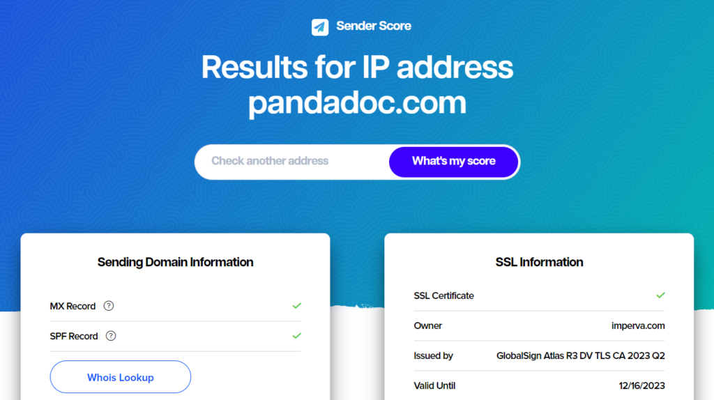 Results for IP address pandadoc.com