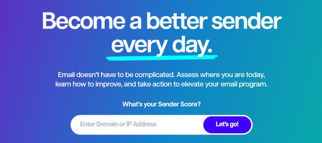 Sender Score interface