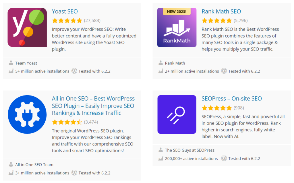 WordPress SEO plugins